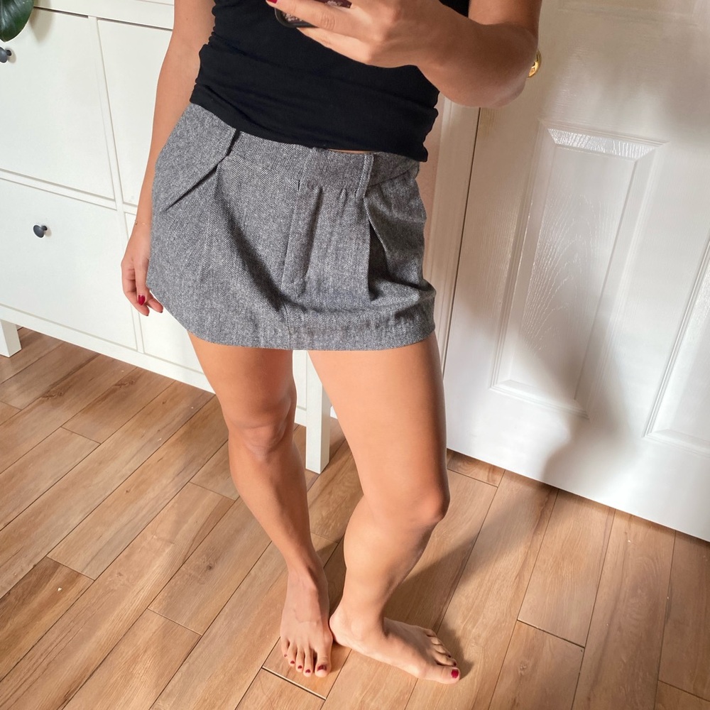 F21 wool grey mini skirt